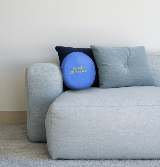 Personalised Cushion Face Photo Blue, Small 31 x 23cm