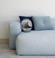 Personalised Cushion Face Photo Blue, Large 55 x 49 cm