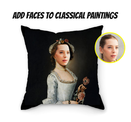 Personalised Photo Renaissance Painting Pillow | Flower Lady | Fab Gifts | How to Guide | Add Faces to Classical Paintings