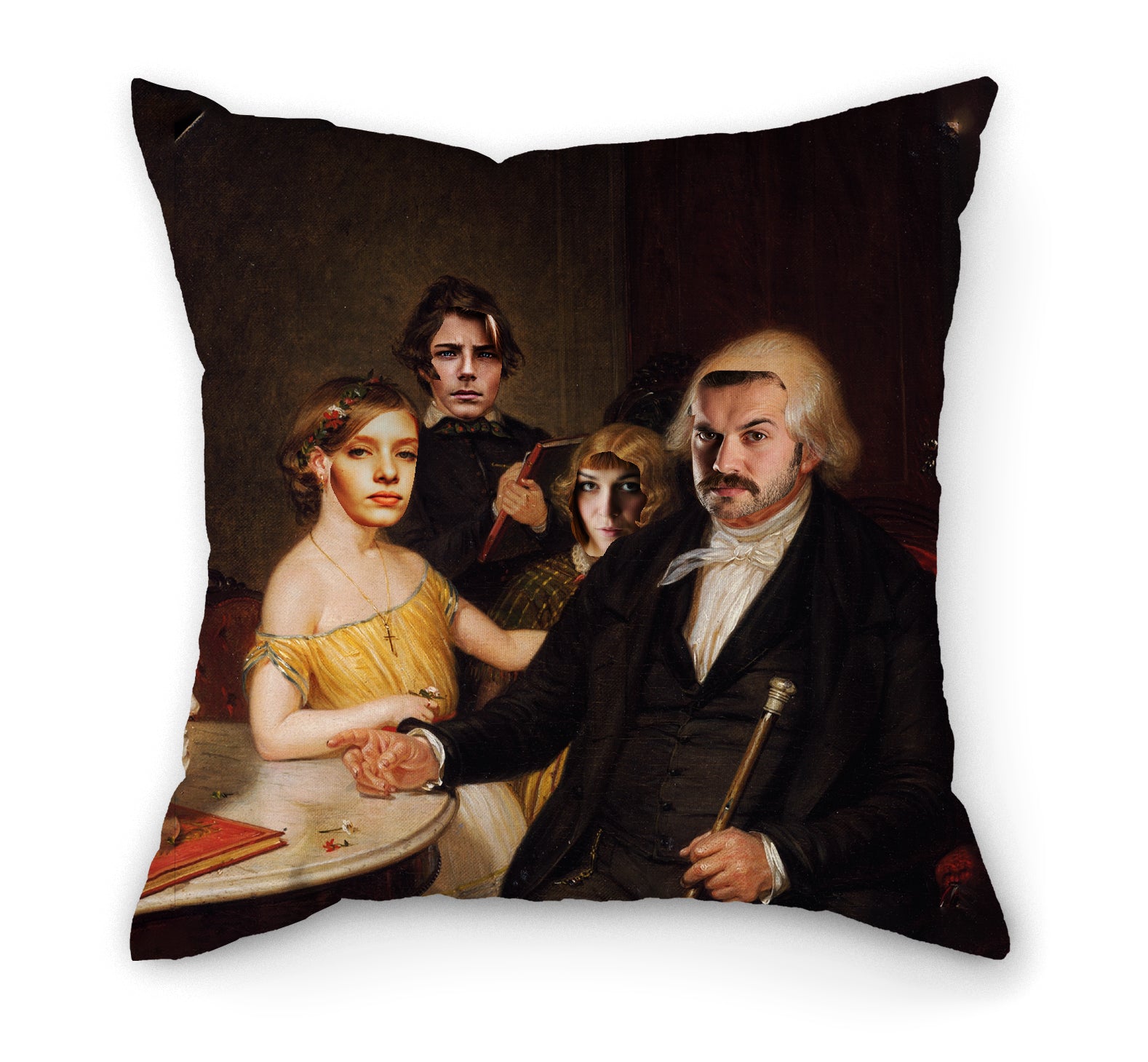 Personalised Classic Painting Pillow | 4 People | Fab Gifts