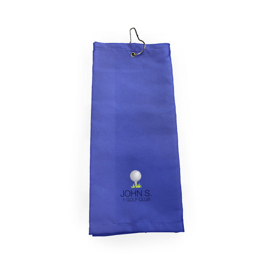 Personalised Blue Golf Towel