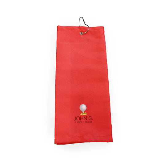Personalised Red Golf Towel