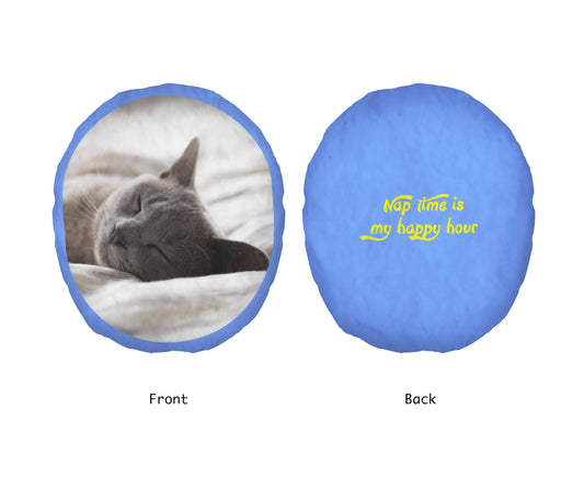 Personalised Cushion Face Photo Blue, Small 31 x 23cm