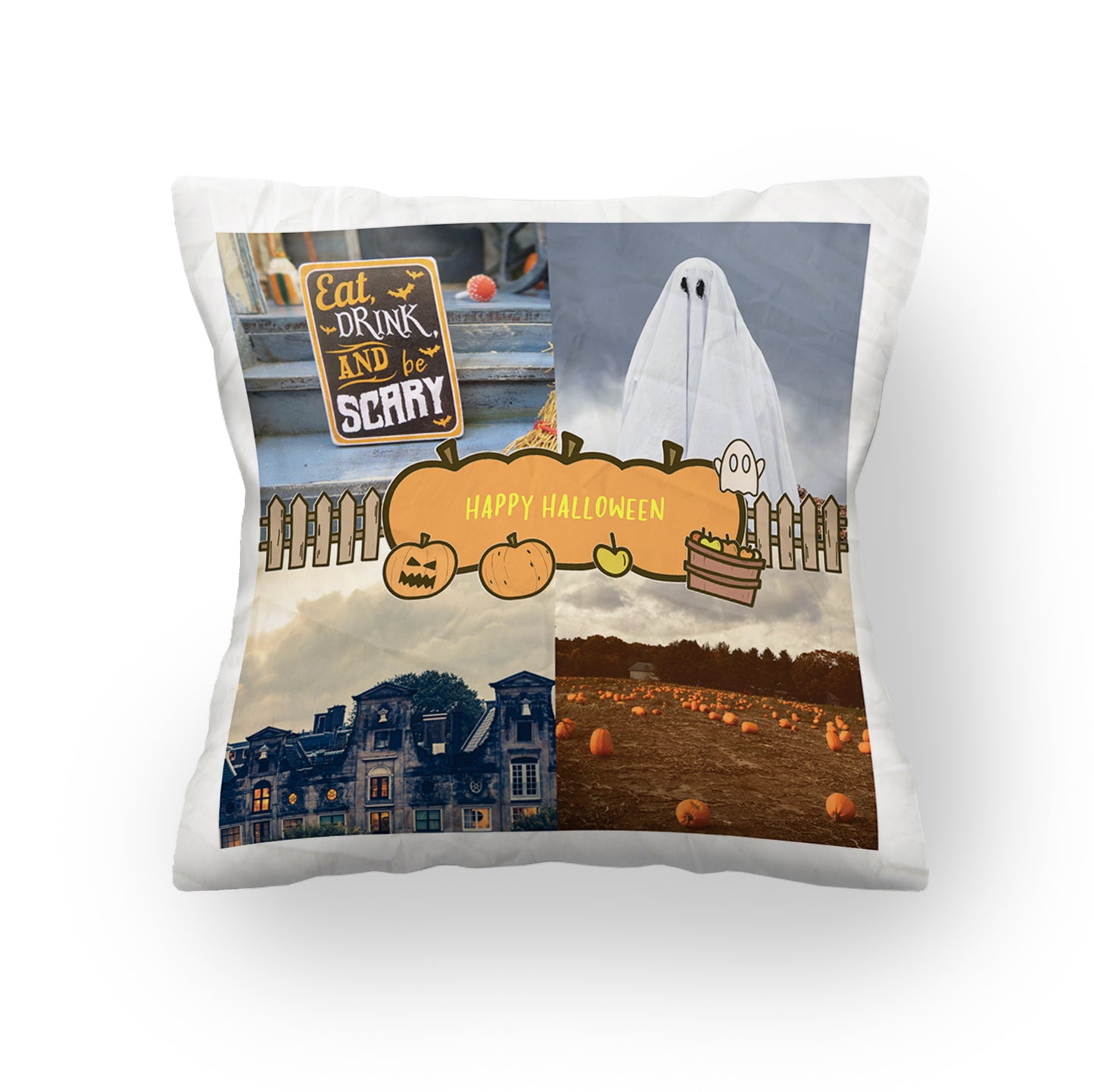 Halloween Pumpkin Bunch Cushion | Add 4 Images | Fab Gifts