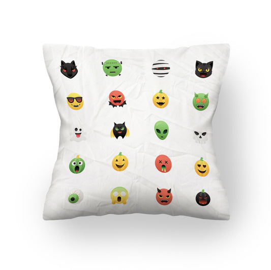 Double Sided Halloween Emoji Cushion | 45x45cm | Fab Gifts