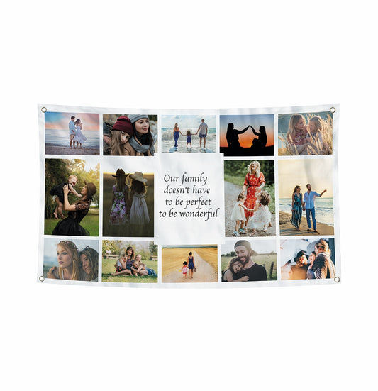 Personalised Photo Banner. 14 Multi-Photos and Text.