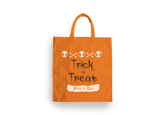 Orange Background Personalised Halloween Tote Bag