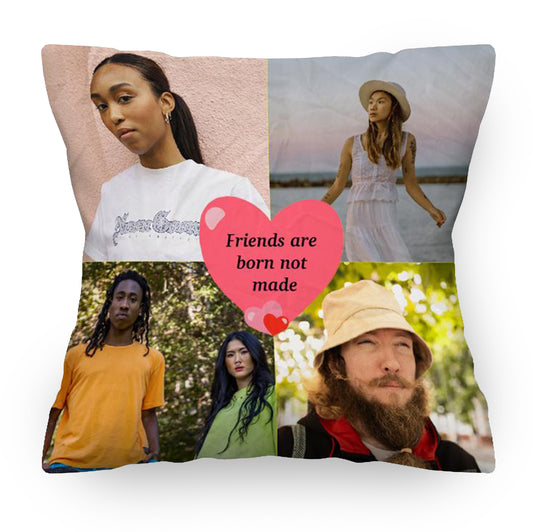 Personalised Heart Photo Collage Cushion | 60x60cm