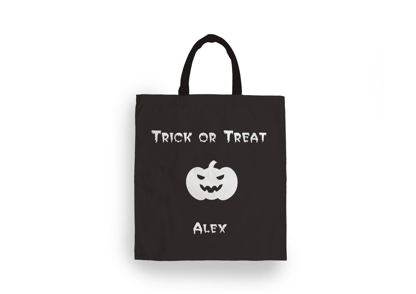 Personalised Halloween Black Pumpkin Tote Bag with Name