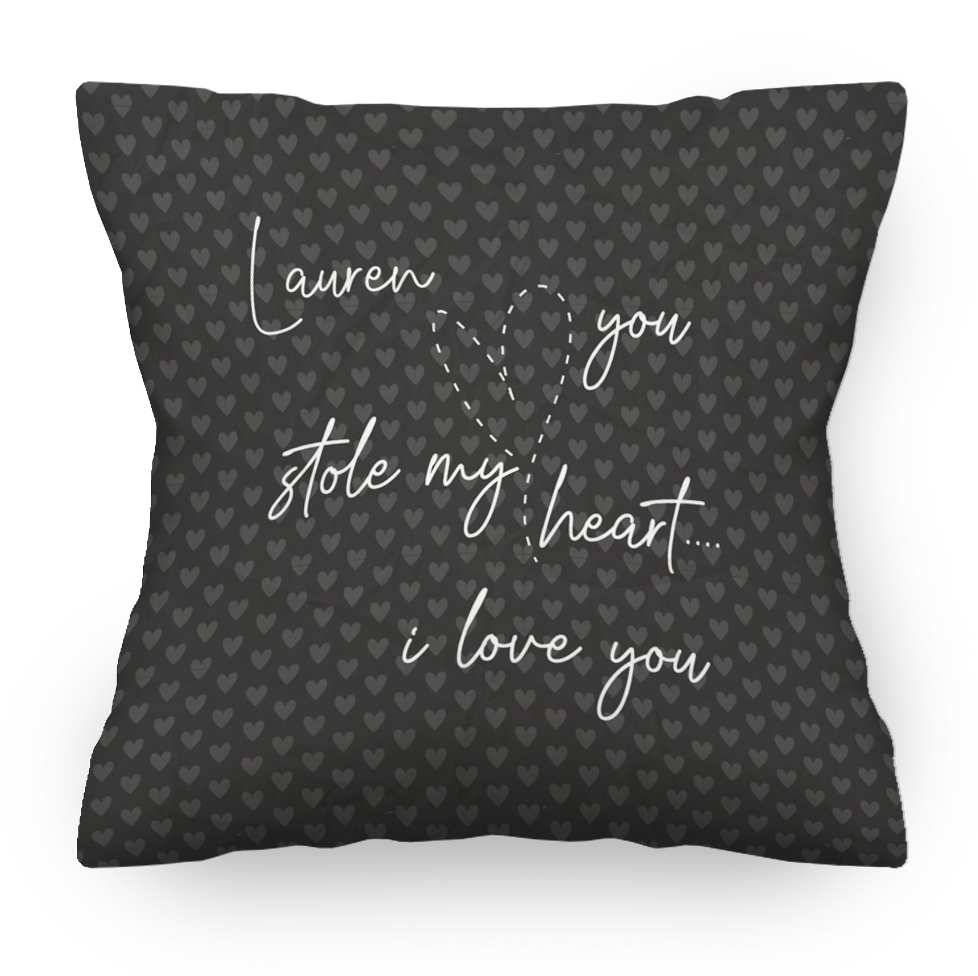 Grey Heart Collage Valentine Cushion | 30 x 30cm | Fab Gifts
