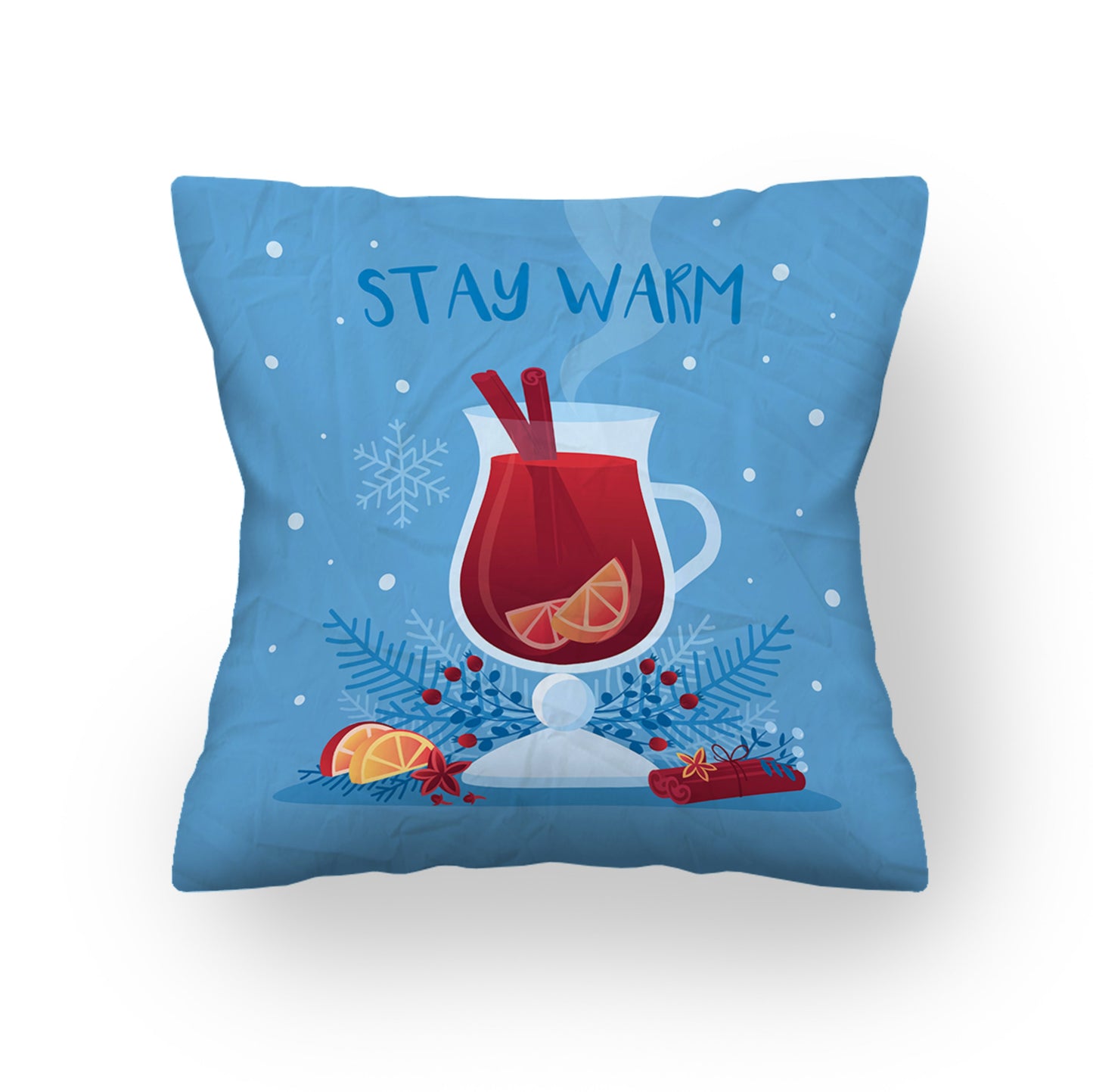 Personalised Christmas Stay Warm Cushions Double Sided Edge To Edge Print