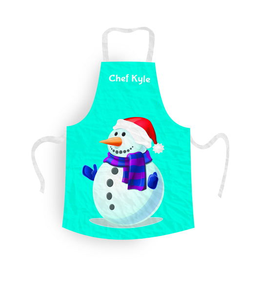 Personalised Apron Christmas Snowman for Adult 