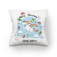 Merry Christmas Square Cushion with Personalised Name