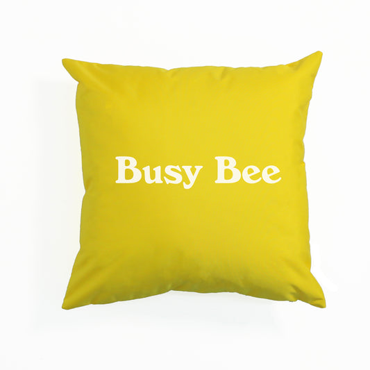 Yellow Outdoor Cushion. Personalised Text.