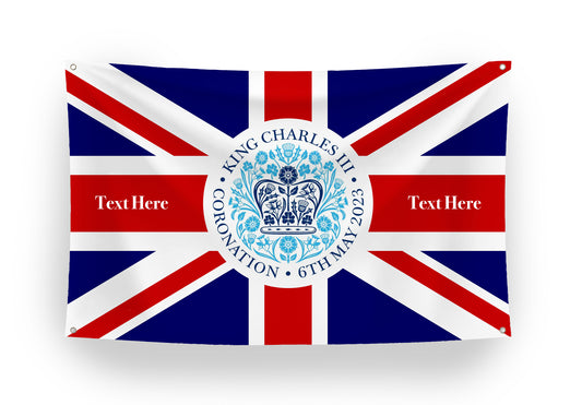 Personalised Banner King's Coronation Flag | Blue