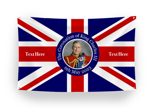 Personalised Banner King Charles Coronation Flag