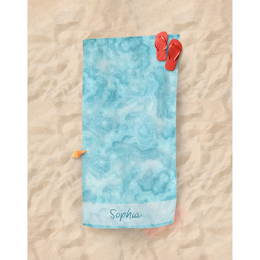 Personalised Sport Towel Blue Magic on The Beach