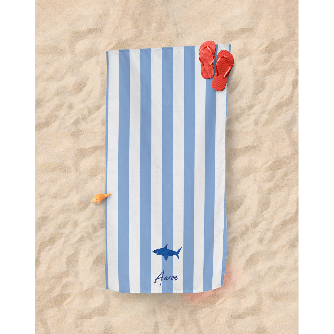 Shark Striped Beach | Sports Towel Online UK - Fab Gifts. On the beach