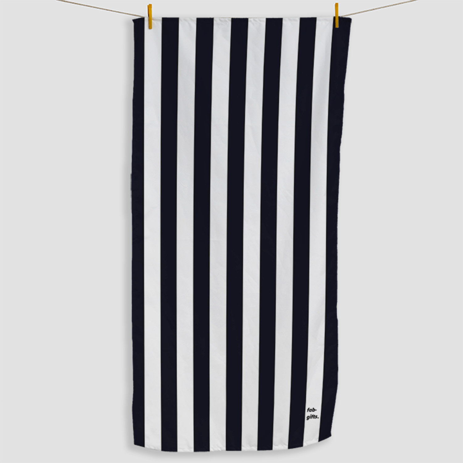 Black Striped Towel 