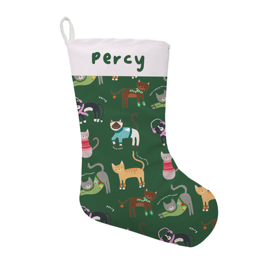 Personalised Christmas Cats Stocking | Fab Gifts