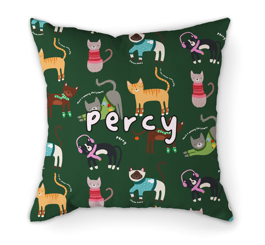 Personalised Cushion Christmas Cats | 45cm
