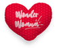 Personalised Mothers Day Heart Photo Cushion | 40 x 40 cm | Cushion Front View | Design: Red Dotted Background | Text: Wonder Womum