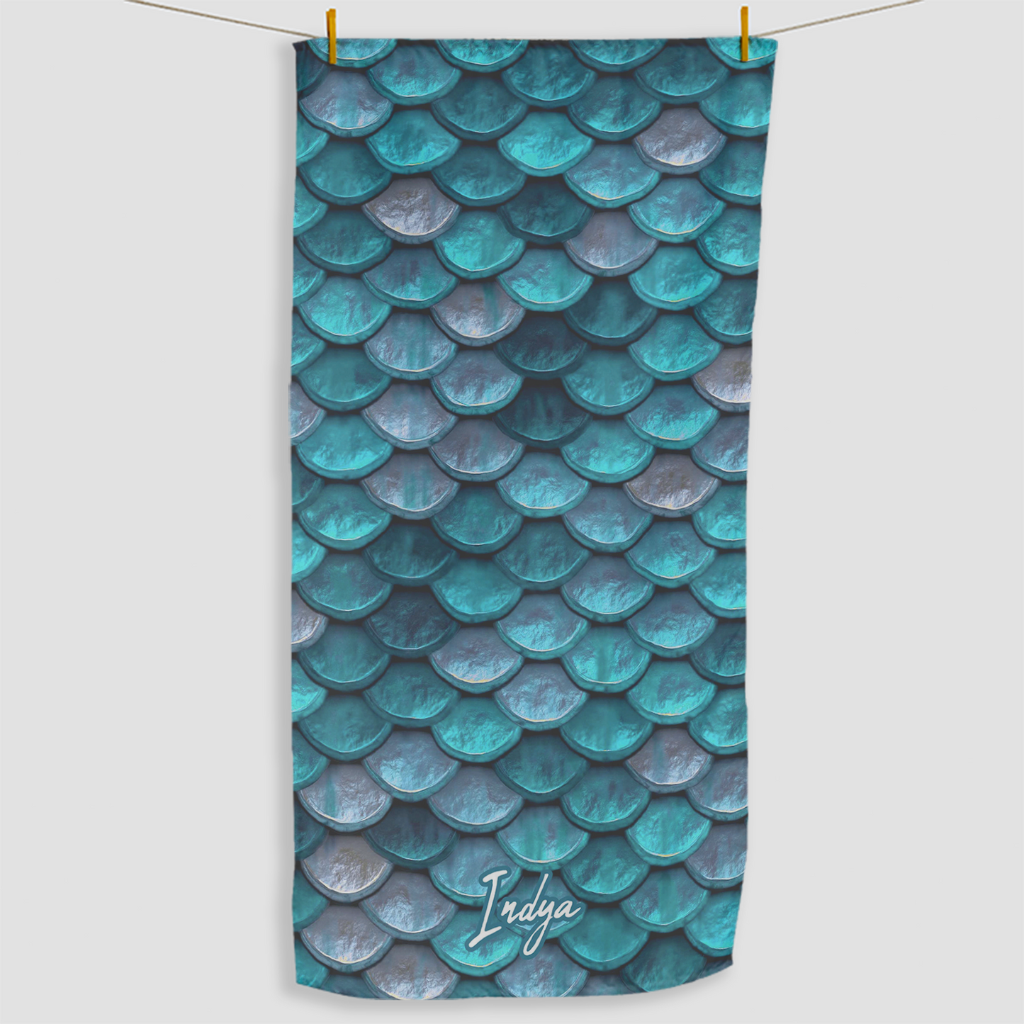 Personalised Sports Towel, Mermaid Scale| 156x78cm 