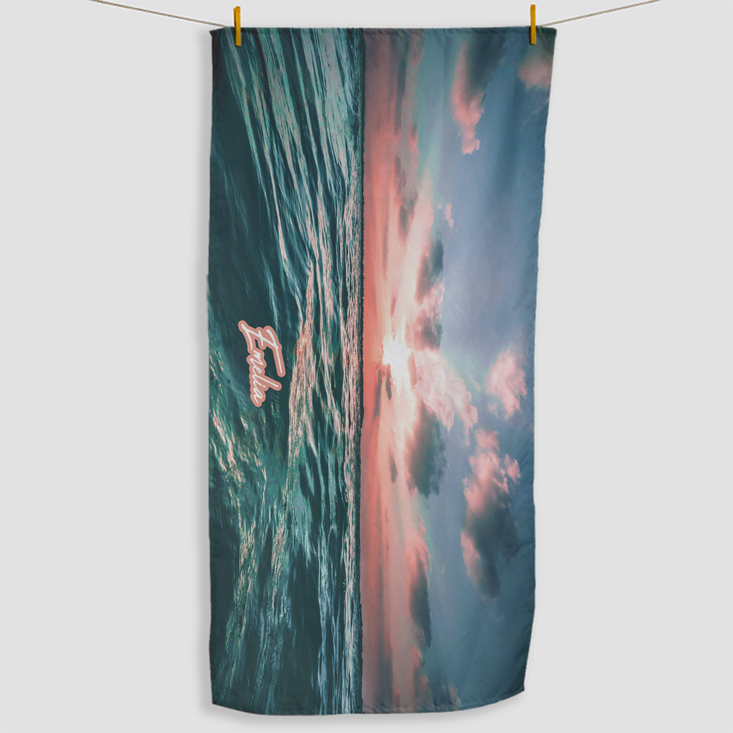Personalised Sports Towel, Ocean Sunset | 156x78cm | Fab Gifts