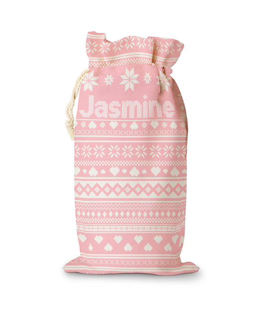 Pink Fairisle Christmas Sack | 50 x 70cm | Fab Gifts