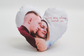 Heart cushion with personalised photo of couple, and text.