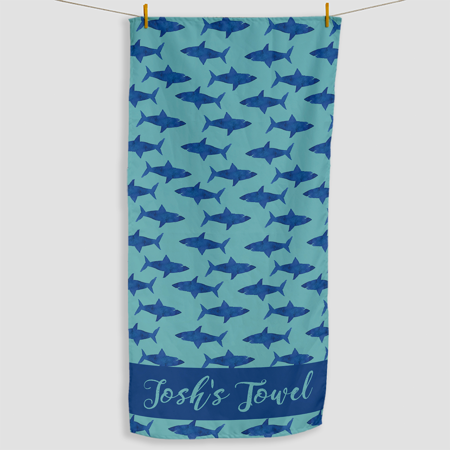 Personalised Sport Towel | Shark Attack | 156 x 78cm
