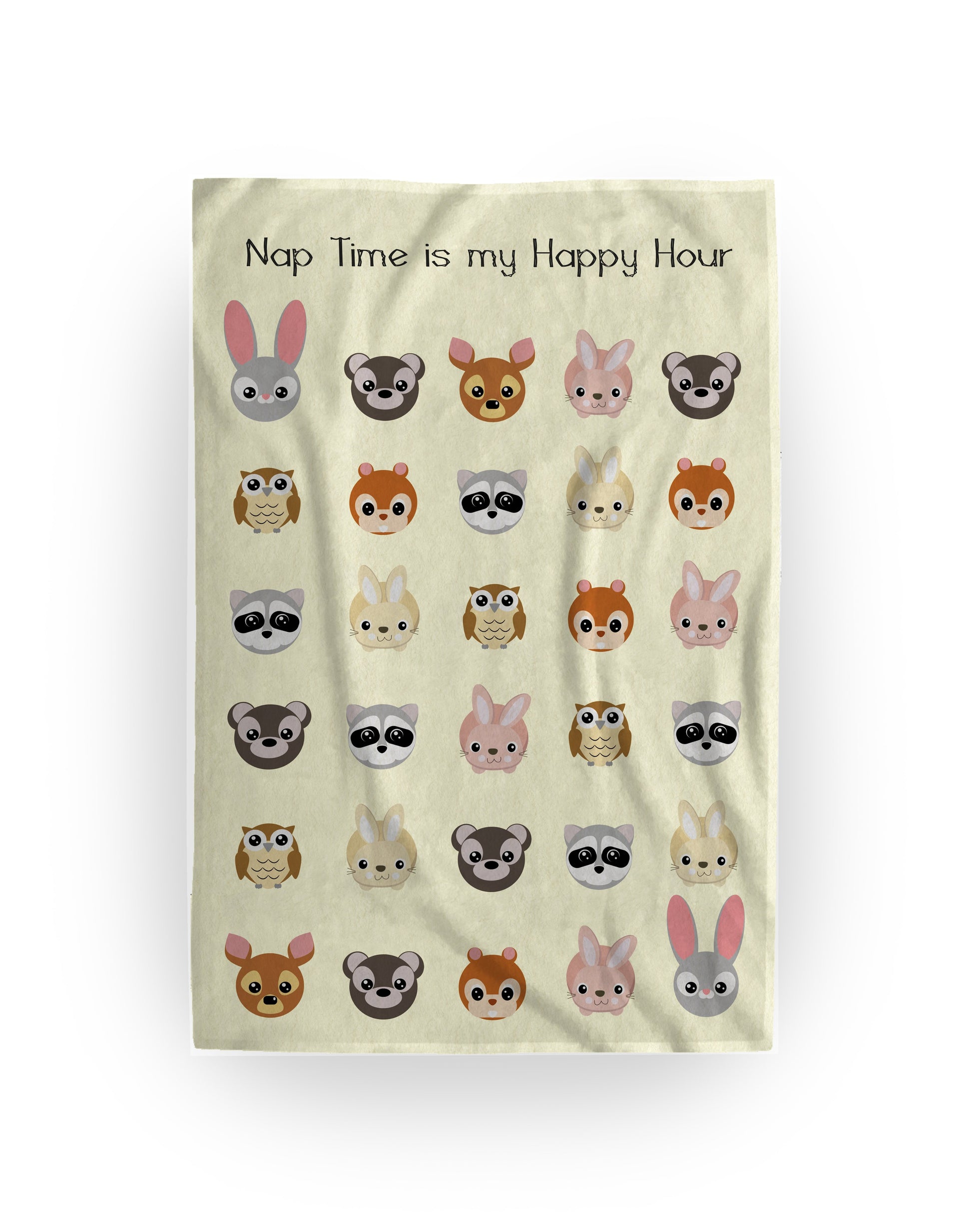 personalised blanket for kids, cute animals. add personalised text.