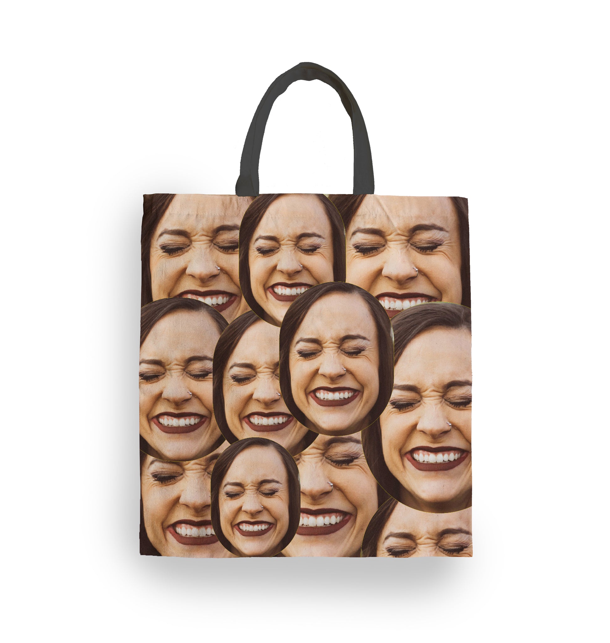 personalised tote bag with multi face collage.