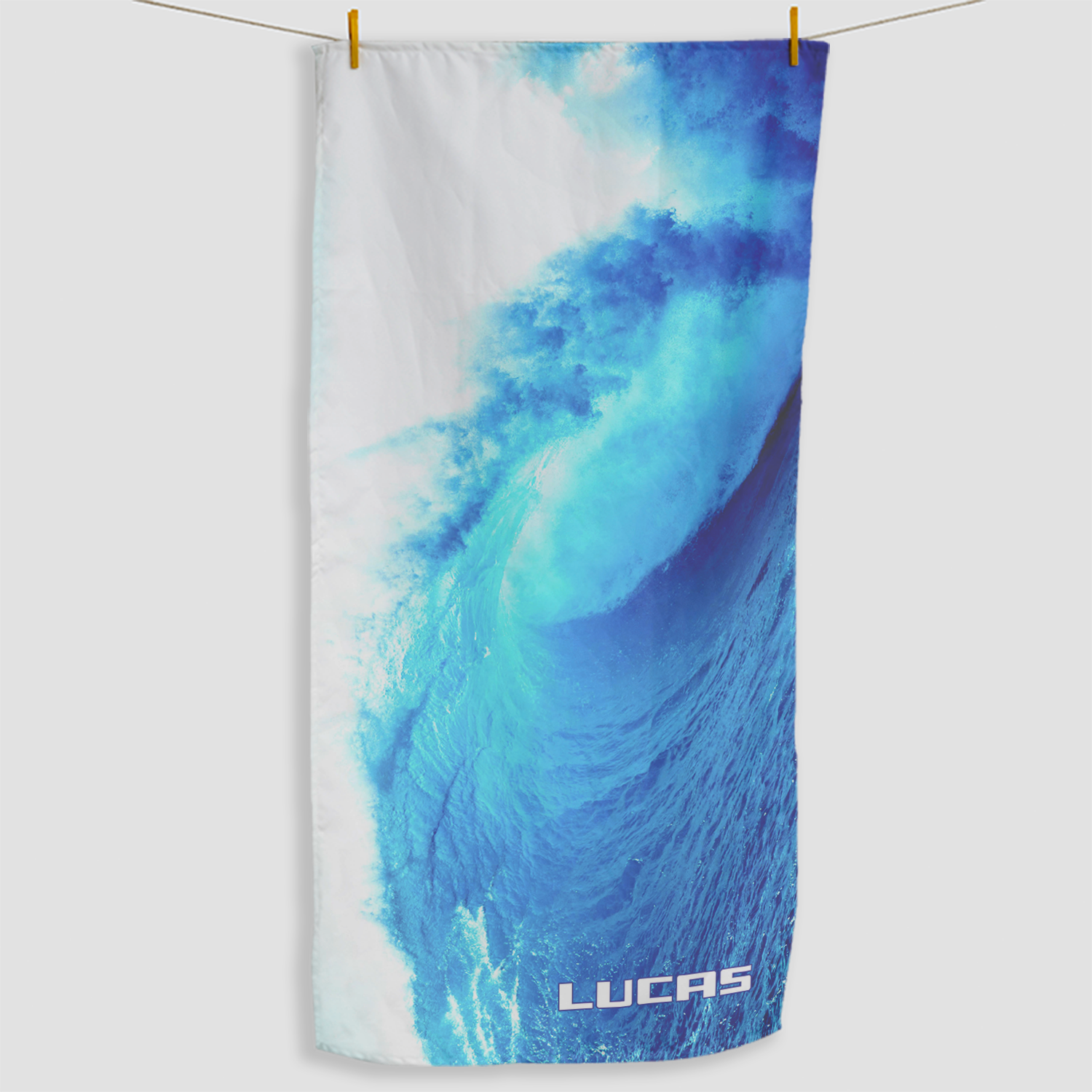 Personalised Sport Towel, Wave | 156x78cm | Fab Gifts