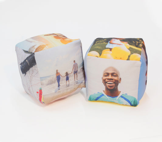 Personalised cube cushion with multi photo