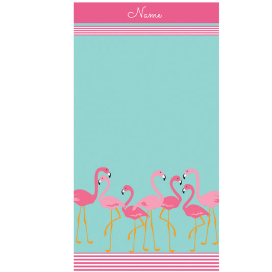 Flamingo Fiesta Beach Towel virtual