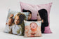 Personalised Photo Cushion, Cover Only, Cotton Cushion, 60cm by 60cm, 45cm by 45cm, 30cm by 30cm, Cotton, All sizes, Baby & Family Photo