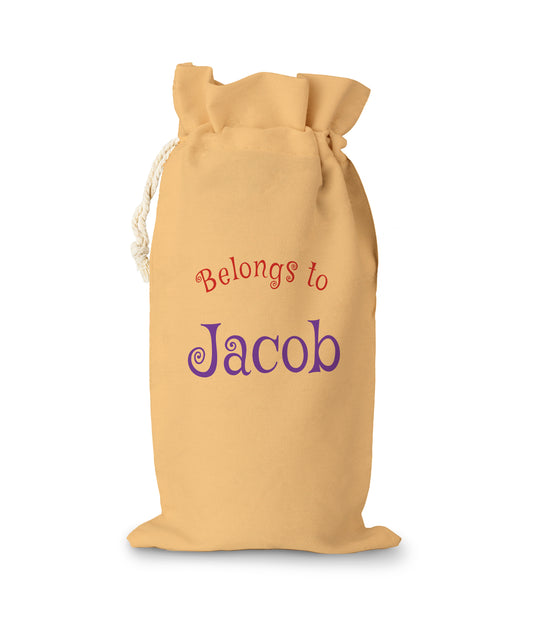 Lollipop Trick or Treat  Spacious Halloween Sack with Text says "Belongs to Jacob"
